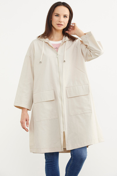 Sementa Довгий тренчкот з капюшоном для великих розмірів - Камінь