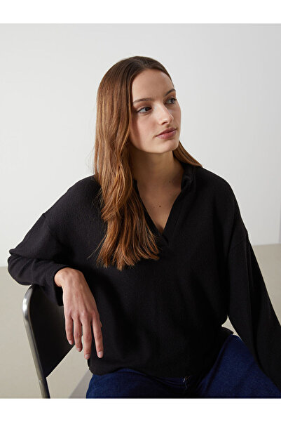 LC Waikiki Black Polo Neck Women's Sweatshirt