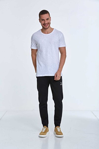 Voltaj Λευκό μπλουζάκι από βαμβακερό μονό ζέρσεϊ με λαιμόκοψη λουκάνικου