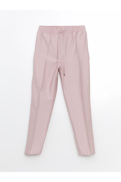LC Waikiki Lcw Modest Pink Elastic Waist Carrot Cut Women's Trousers