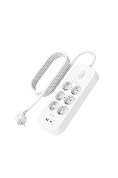 Belkin Srb002Vf2M Usb-C-Usb-A 6X 2 Meter Surge Protected Socket