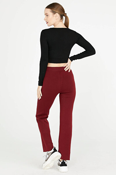 Sementa Women's Knitwear Trousers - Claret Red