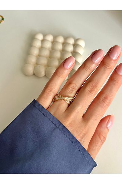 Ressia Cross 3 Row Stone Diamond Ring