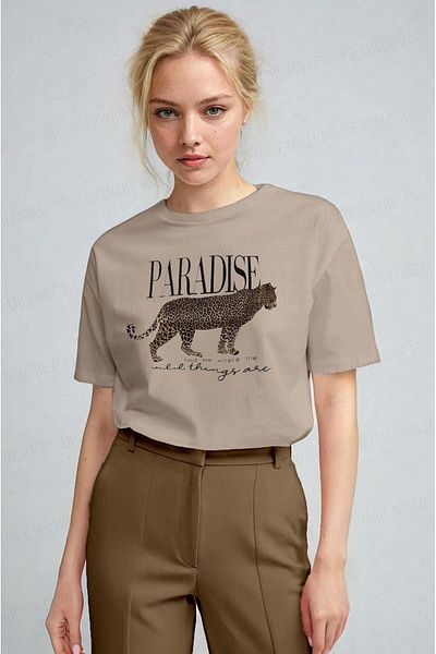 Millionaire Γυναικείο Leopard μοτίβο Relax Fit T-shirt Κανονική εφαρμογή