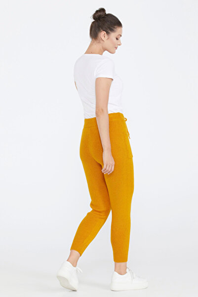 Sementa Kadın Bağcıklı Cepli Triko Pantolon - Kayısı