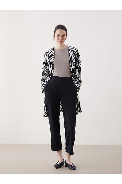 LC Waikiki Pantaloni de damă texturați cu talie elastică de sezon nou - S5J305Z8