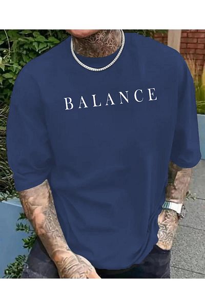 Elfa Tekstil Unisex Balance Printed Crew Neck T-Shirt