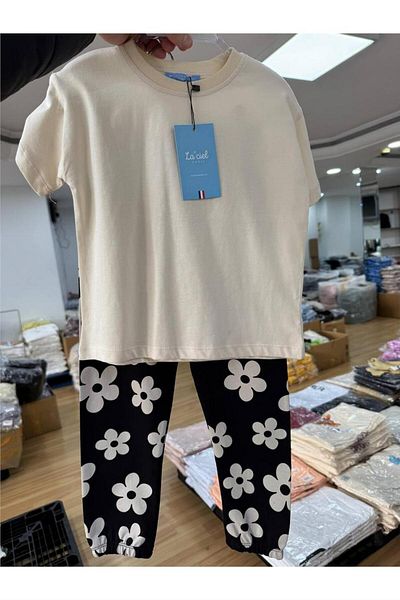 Motebarn Wear Girl's New Season Tights Plain Basic Bottom-Top Set White