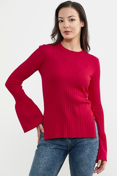 Sementa Derby Knitwear Sweater with Sleeve Detail - Red