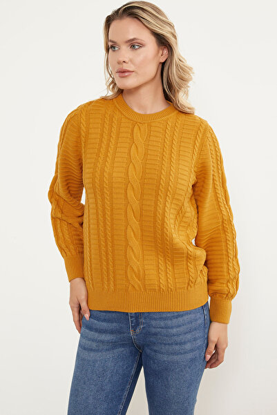 Sementa В'язаний светр з плетеним коміром - Güneş