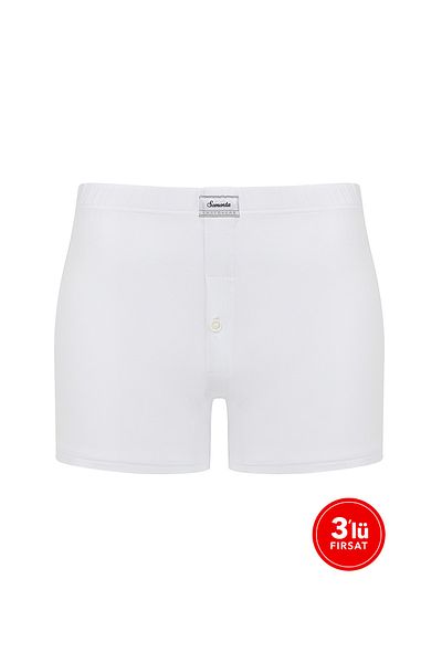 Sementa Ανδρικό Modal Button Boxer 3 Pack - Λευκό