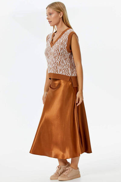 Sementa V-Neck Patterned Knitwear Sweater - Tile