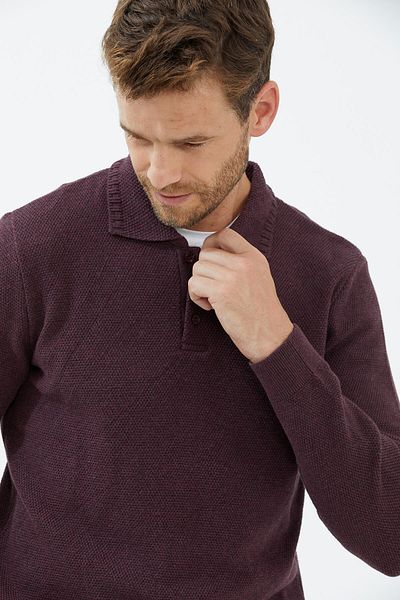 Sementa Πλεκτό πουλόβερ με κουμπιά Polo Rose