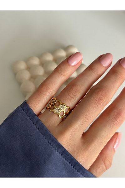 Ressia Stone Honeycomb Model Ring