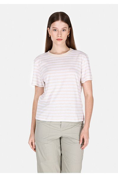 Colin's Tricou cu mânecă scurtă, bej, cu dungi, cu gât rotund
