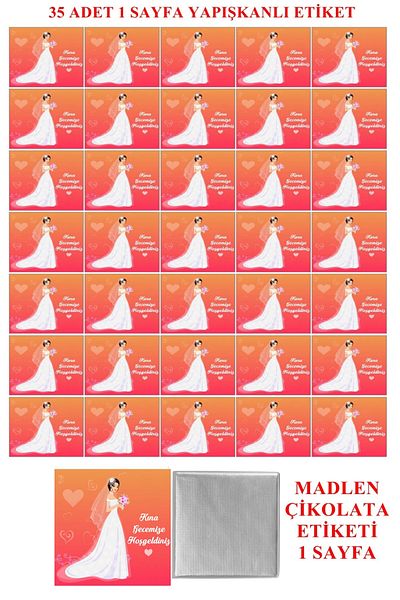 Pasta9 Henna Model Madlen Chocolate Label 1 Sheet A4 Photo Paper
