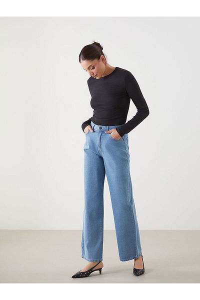 LC Waikiki Lcw Eco Indigo Wideleg Women's Jean Pants