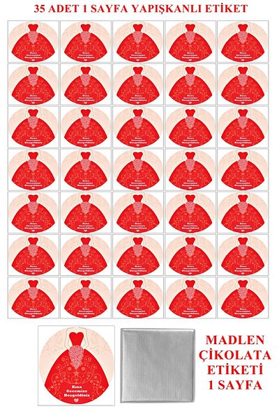 Pasta9 Madlen Chocolate Label 1 Sheet A4 Photo Paper Mdl2