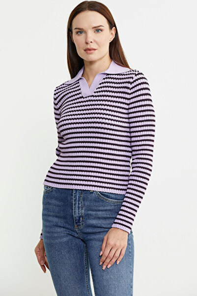 Sementa Ліла Поло з коміром у смужку, віскозний трикотажний светр