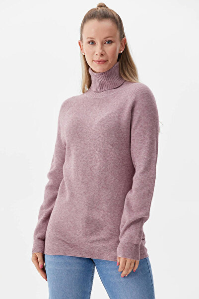 Sementa Tam Balıkçı Triko Kazak - Gül