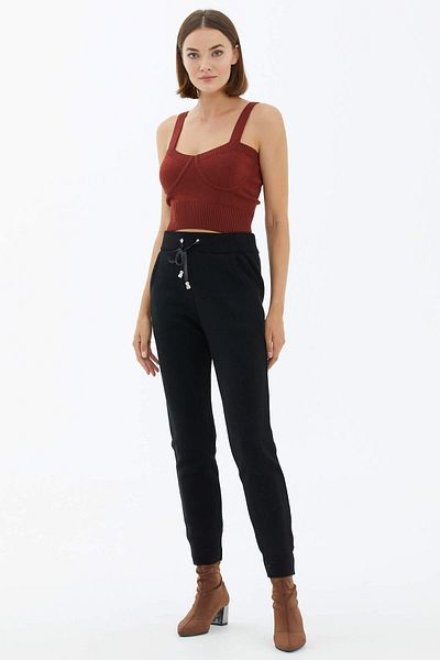 Sementa Pantaloni din tricotaje de buzunar pentru femei - negri
