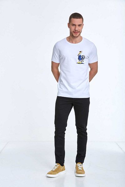 Voltaj Ramon Printed Men's T-Shirt - White