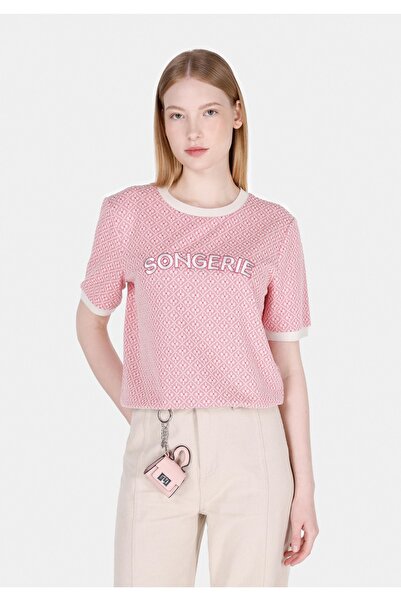 Colin's تي شيرت وردي نسائي بقصة عادية