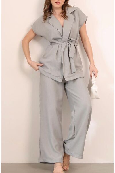 rose tml giyim Women's Vest Suit Linen Loose Pants Top Long Vest
