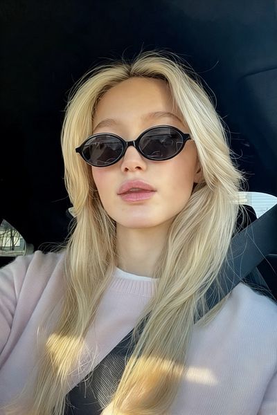 REN EYEWEAR Tr Mi̇ux Vers2 Black Oval Sunglasses - Women's Modern Color Eyewear