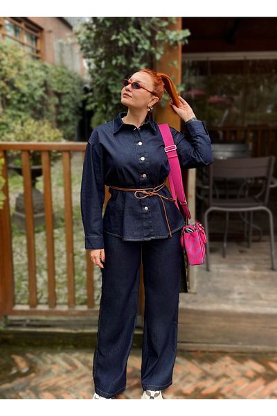Tumtum Wear Belted Shirt Trousers Set