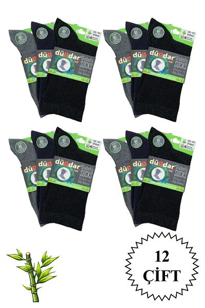 Dündar Men's Bamboo Diabetic Long Socks 4 Seasons 40-44