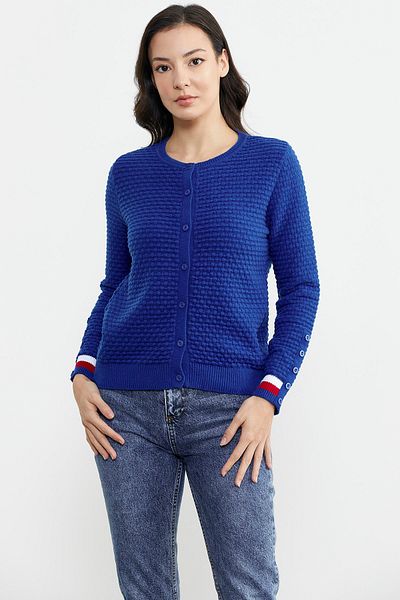 Sementa Cardigan pulover cu model în fagure cu nasturi, cu decolteu și nasturi - Saks