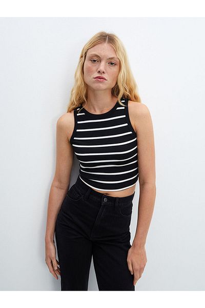 LC Waikiki New Season Crew Neck Striped Women's Crop - S5Fg21Z8