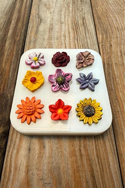 rufus concept Çiçek Süsleme Set 2 Dokuzlu Silikon Mum Kalıbı