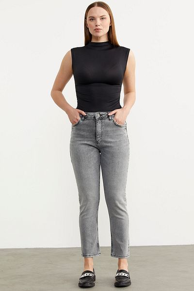 Sementa Straight Comfort Fit Jean Trousers - Light Gray