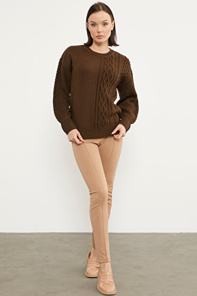 Sementa Πριγκιπική Κολάν Πλεχτό Καφέ Μπλούζα
