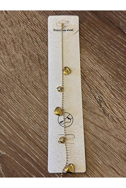 misstakıjewerly خلخال من الفولاذ باللون الذهبي على شكل قلب دوريكال