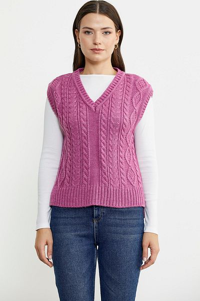 Sementa Hair Braided Long Wool Knitwear Sweater - Rose