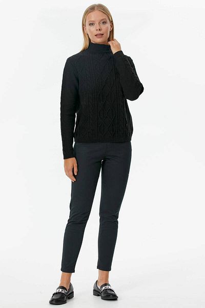 Sementa Pulover tricotat impletit cu jumatate de testoasa negru