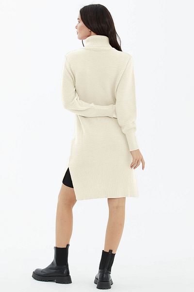 Sementa Full Turtleneck Knitwear Tunic - Bone