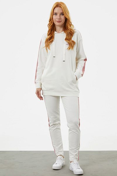 Sementa Double Color Hooded Tracksuit Set - Ecru