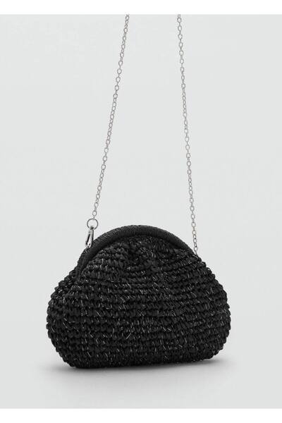 Mango Teen Doğal lif clutch çanta