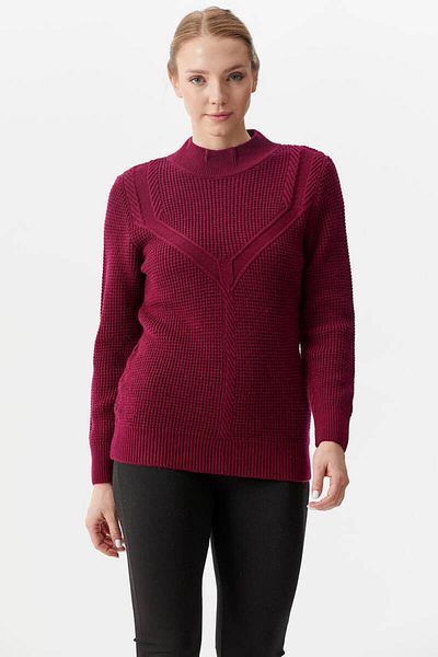 Sementa Πλεκτό Πουλόβερ Half Fisherman - Claret Red