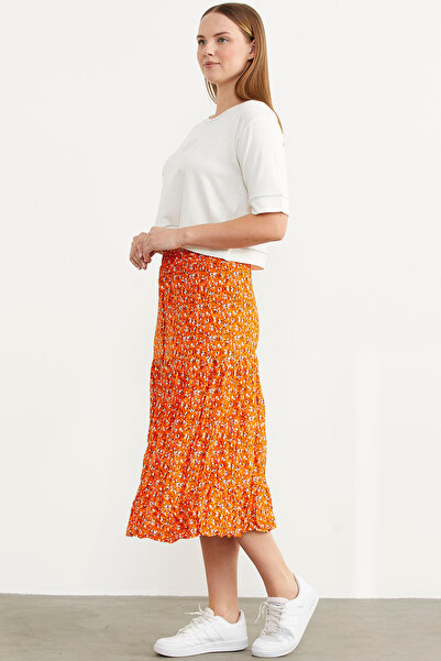 Sementa Спідниця з гумкою та ґудзиками з помаранчевим візерунком