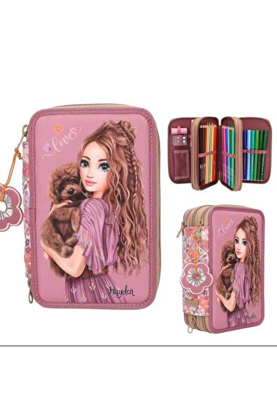 Top Model Cutie pentru creioane Topmodel cu 3 straturi - Motiv floral