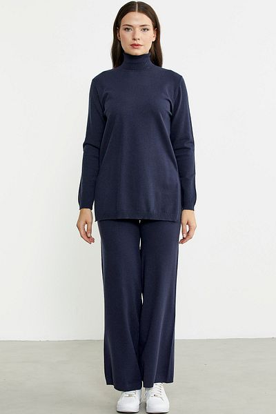 Sementa Set de tricotaje pentru pulover și pantaloni, albastru bleumarin