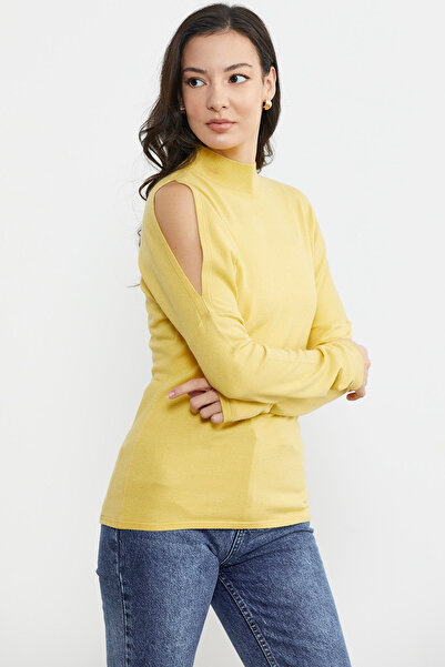 Sementa Knitwear Sweater with Shoulder Detail - Yellow