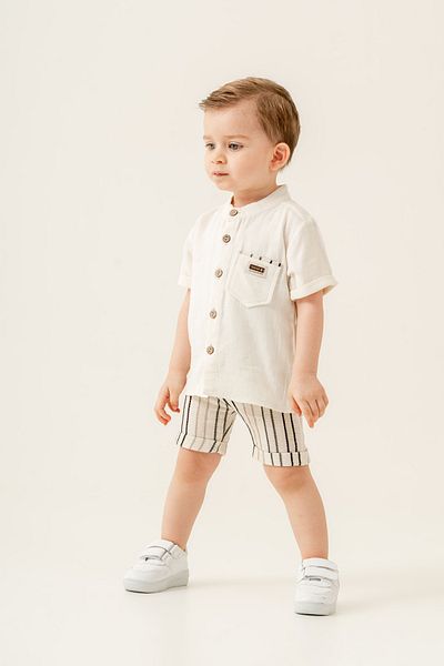 JNF kids Baby Boy Shirt with Tie and Pocket 2 Piece Set
