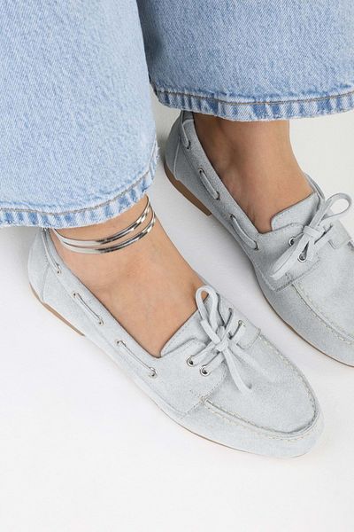 Shoeberry Tinkera-Ballerinas aus grauem Wildleder für Damen