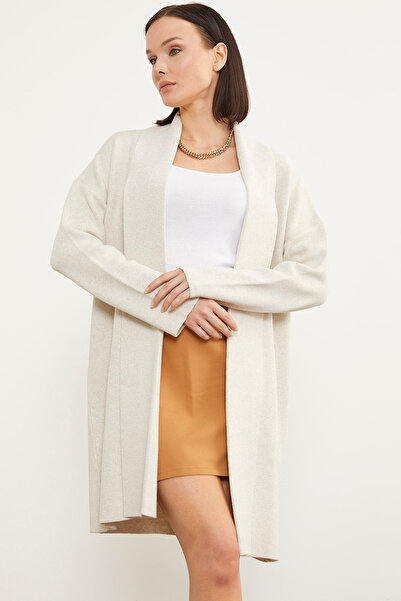 Sementa Plus Size Knitted Cardigan - Abspore Yellow